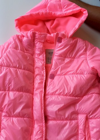 LC WAIKIKI Kız Çocuk Pembe Kapüşonlu Fermuarlı Mont