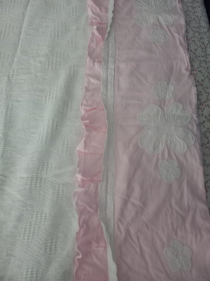 pembe Beyaz  çocuk pike Örtüsü - Görsel 4