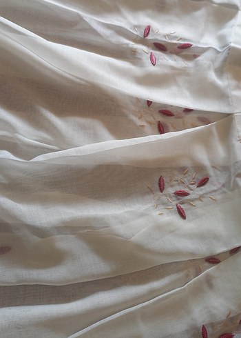 Nakışlı Bohem Beyaz Tül Perde - Görsel 5