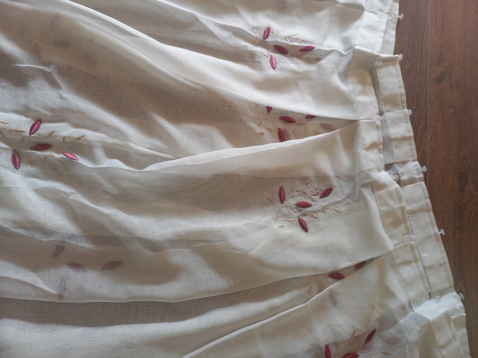 Nakışlı Bohem Beyaz Tül Perde - Görsel 5