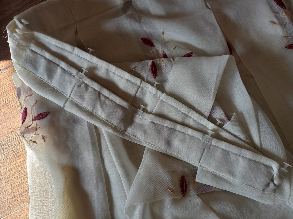 Nakışlı Bohem Beyaz Tül Perde - Görsel 2