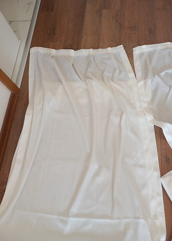 2 kanatlı Beyaz Bohem Tarzı Desensiz Perde - Görsel 2