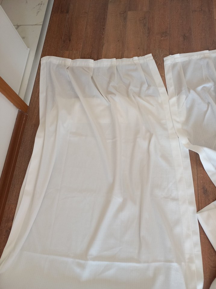 2 kanatlı Beyaz Bohem Tarzı Desensiz Perde - Görsel 2