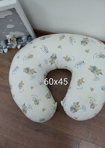 Bebek Desenli Mavi Emzirme Yastığı ve bebek kapi süs - Görsel 2