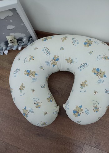 Bebek Desenli Mavi Emzirme Yastığı ve bebek kapi süs - Görsel 11