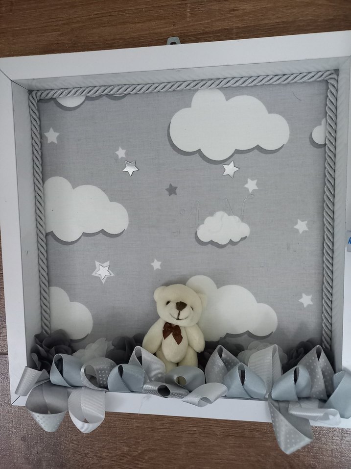 Bebek Desenli Mavi Emzirme Yastığı ve bebek kapi süs - Görsel 4