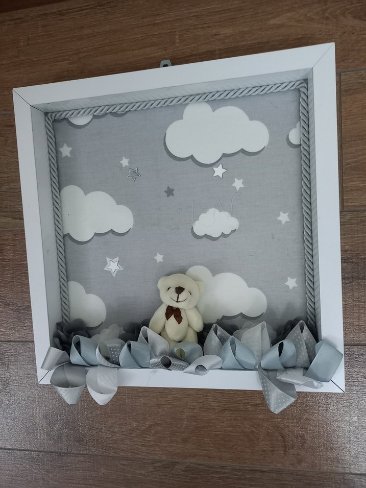 Bebek Desenli Mavi Emzirme Yastığı ve bebek kapi süs - Görsel 3