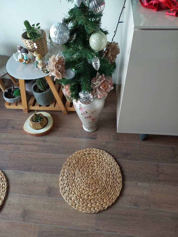 ikea Hasır Görünümlü Bohem Yuvarlak Amerikan Servis - Görsel 3