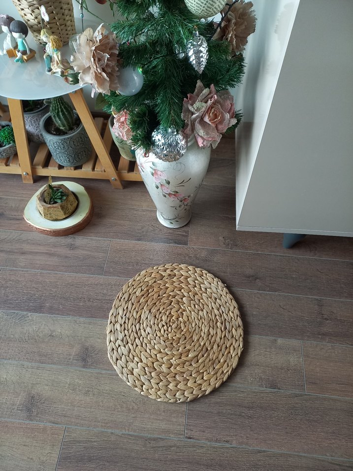 ikea Hasır Görünümlü Bohem Yuvarlak Amerikan Servis - Görsel 4