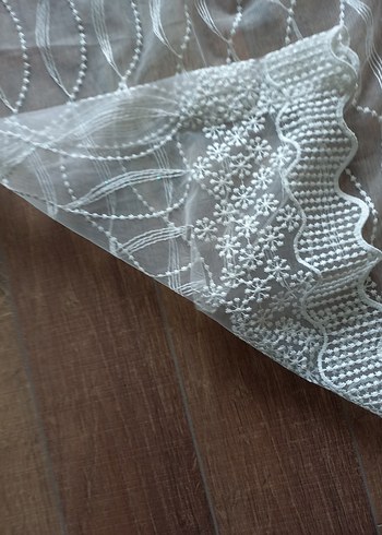 Lınens Nakışlı Beyaz Perde - Görsel 6