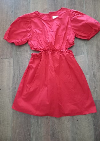 zara Pembe bisiklet Yaka Mid kiz cocuk Elbise