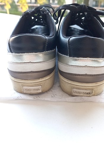 39 Beden siyah Renk Nine West Siyah Bağcıklı Topuklu kadin Spor Ayakkabı