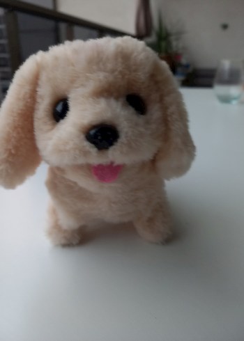 Beden Renk ses cikaran..pilli Bej Peluş Oyuncak Köpek