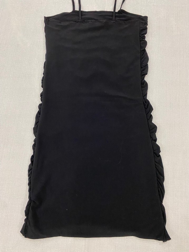 Siyah Pilili Straplez Mini Elbise - Görsel 3