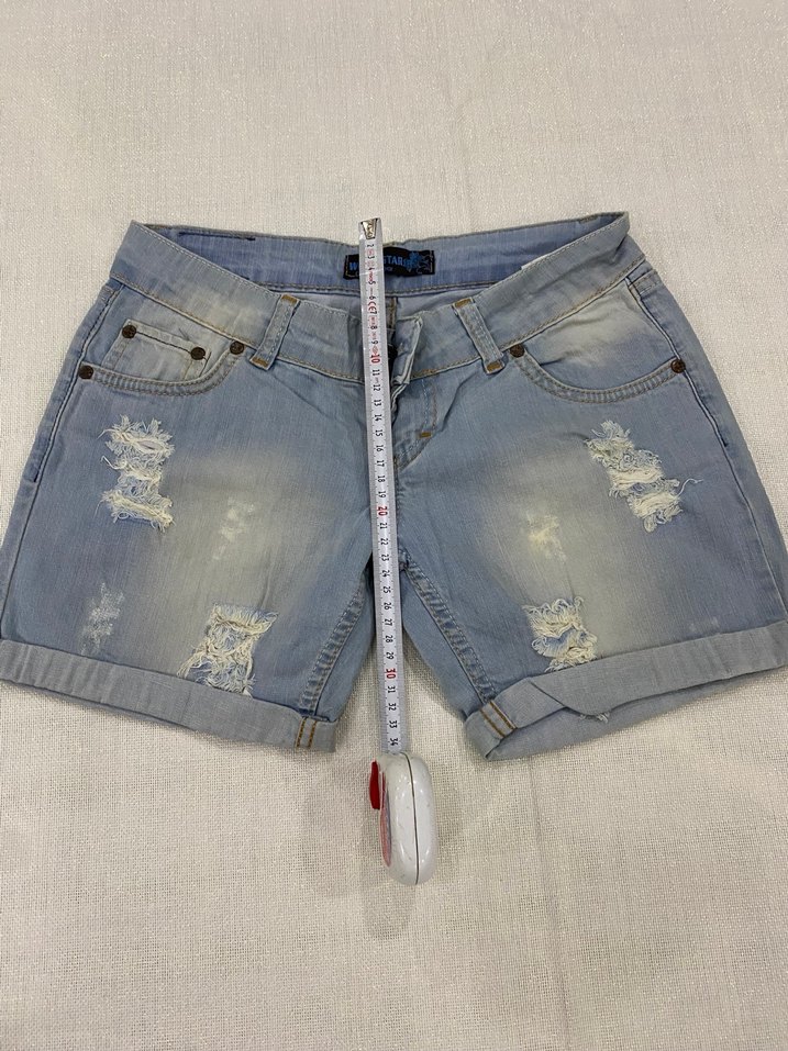 Mavi Bağcıklı Kadın Mini  Şort - Görsel 5