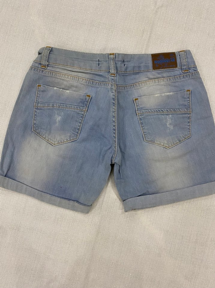 Mavi Bağcıklı Kadın Mini  Şort - Görsel 2