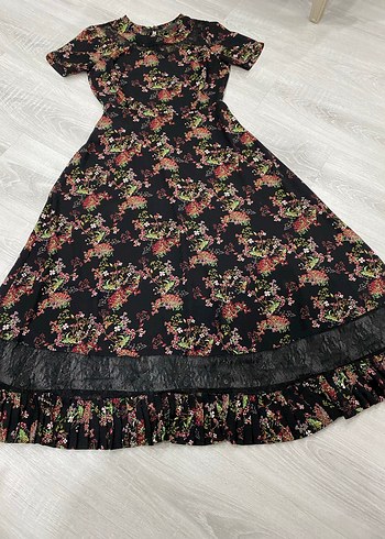 Çiçek Desenli Uzun Bohem Elbise - Görsel 11