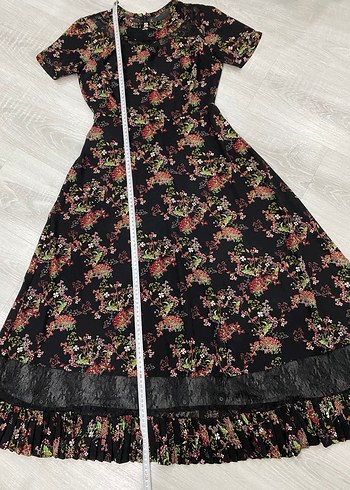 Çiçek Desenli Uzun Bohem Elbise - Görsel 7