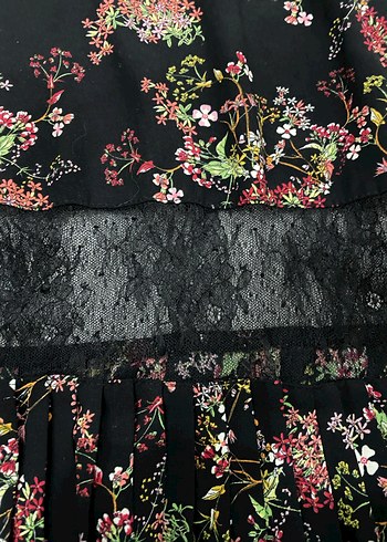 Çiçek Desenli Uzun Bohem Elbise - Görsel 6