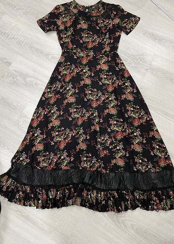 Çiçek Desenli Uzun Bohem Elbise - Görsel 10