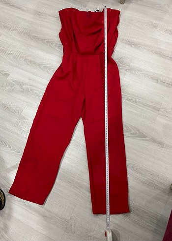 Kemerli Kırmızı Midi Tulum - Görsel 8