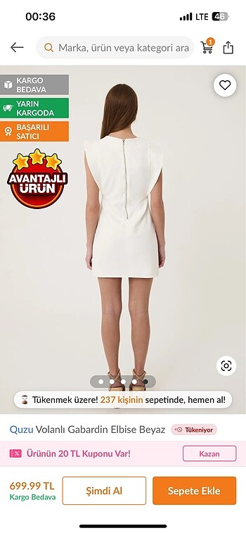 Diğer Beyaz mini elbise