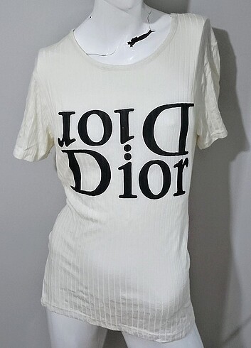 Dior Fitilli Beyaz Tişört Yumuşacık M