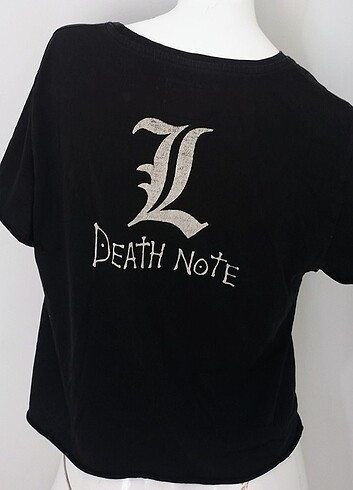 l Beden siyah Renk Death Note Tişört Sırt Detay Siyah L