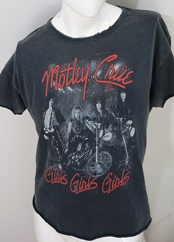 Mötley Crüe Girls Koyu Gri Tişört M
