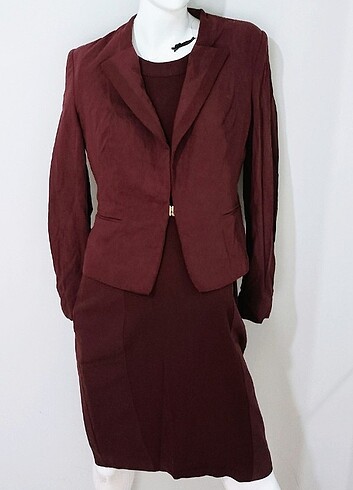 İpekyol Elbise Blazer Ceket Takım Bordo