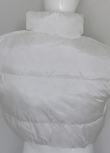 Barbie Crop Şişme Yelek Beyaz Pembe - Görsel 7