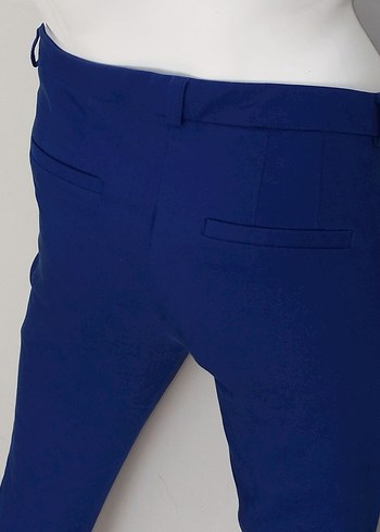 Ofis Pantolonu Saks Mavisi Koton - Görsel 7