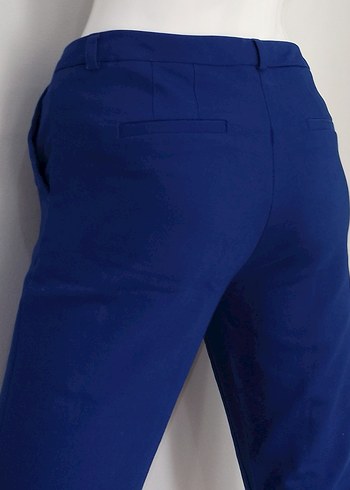 Ofis Pantolonu Saks Mavisi Koton - Görsel 6