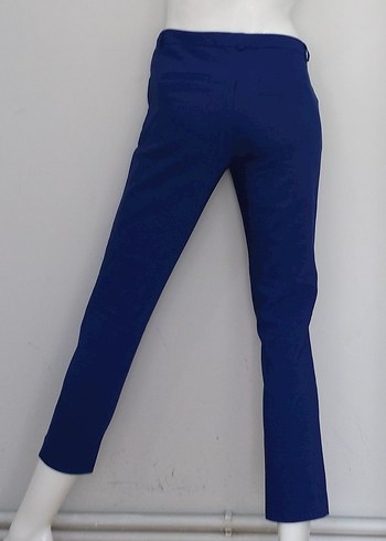 Ofis Pantolonu Saks Mavisi Koton - Görsel 5