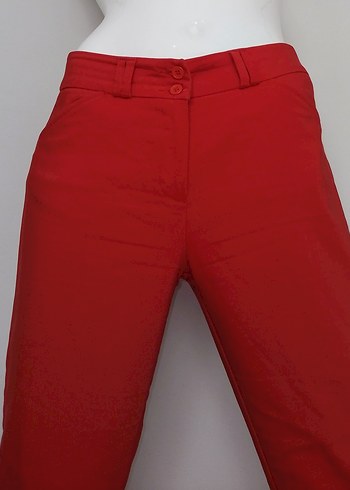 Ofis Pantolonu Göz Alıcı Kırmızı Koton - Görsel 5