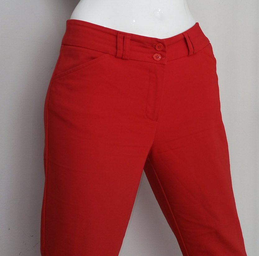 Ofis Pantolonu Göz Alıcı Kırmızı Koton - Görsel 4