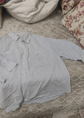 Kadın Çizgili Gömlek - Görsel 2