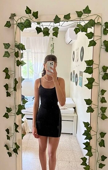 xs Beden siyah Renk Shein askılı mini elbise