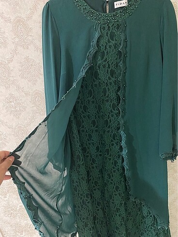 52 Beden yeşil Renk Büyük beden elbise
