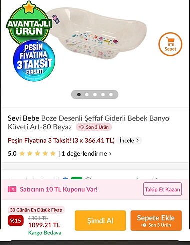 Sevil Bebe Bebek banyo küveti