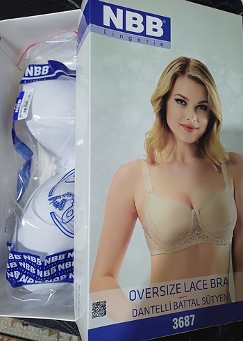 Beyaz Nbb battal dantelli Modern Klasik Sütyen not:90 beden - Görsel 2