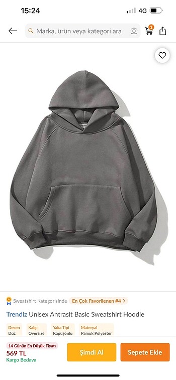 Antrasit sweatshirt