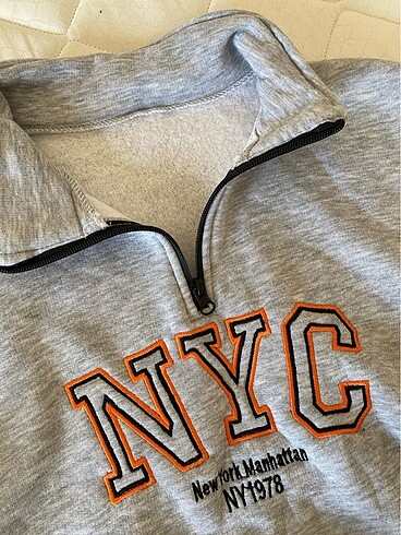 m Beden gri Renk Fermuar yakalı sweatshirt