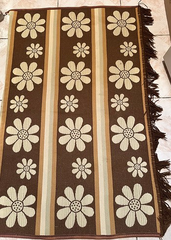 Kahverengi Çiçek Desenli kilim - Görsel 2