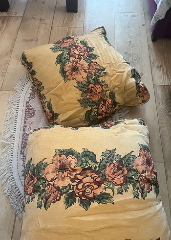 Bej Bohem Çiçekli Dekoratif Yastık minder - Görsel 2