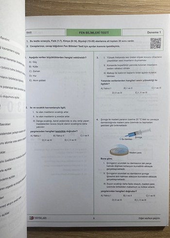 3D TYT Fen Bilimleri Simülasyon Denemeleri