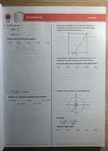 Trigonometri Deneme Deposu