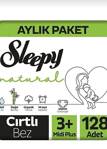 3+ Numara Sleepy Bebek Bezi, 3 Buçuk Beden, 5-10 kg