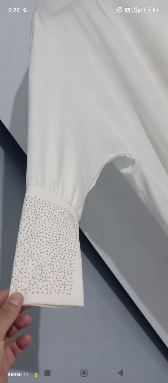 Beyaz Bohem Uzun Kollu Uzun tunik - Görsel 2