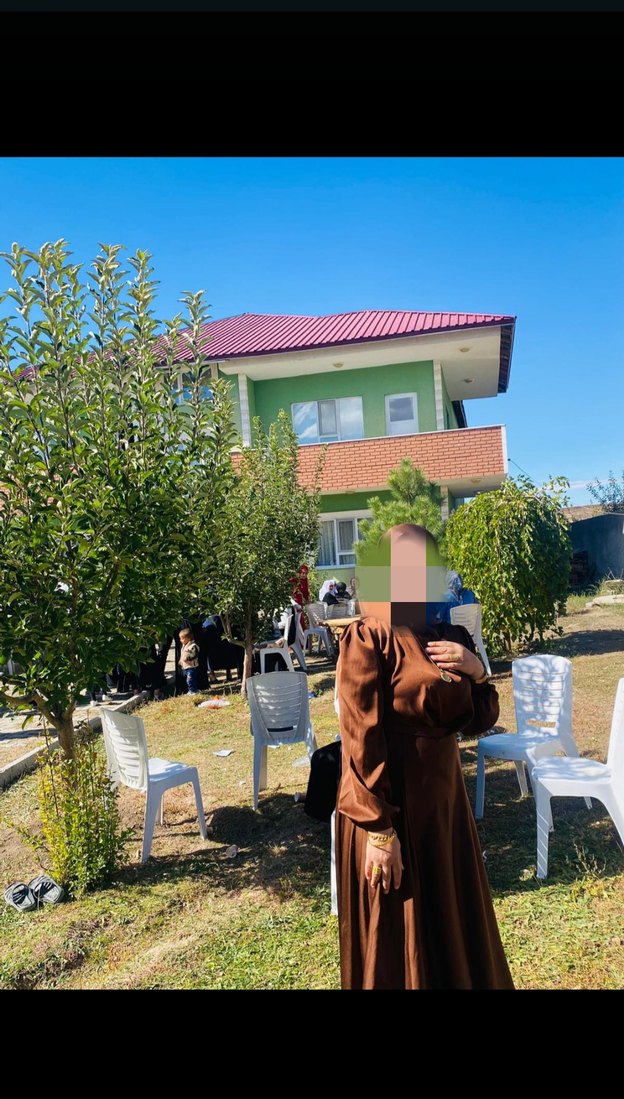 Camel Renkli Midi Uzun Kollu V Yaka Elbise - Görsel 2